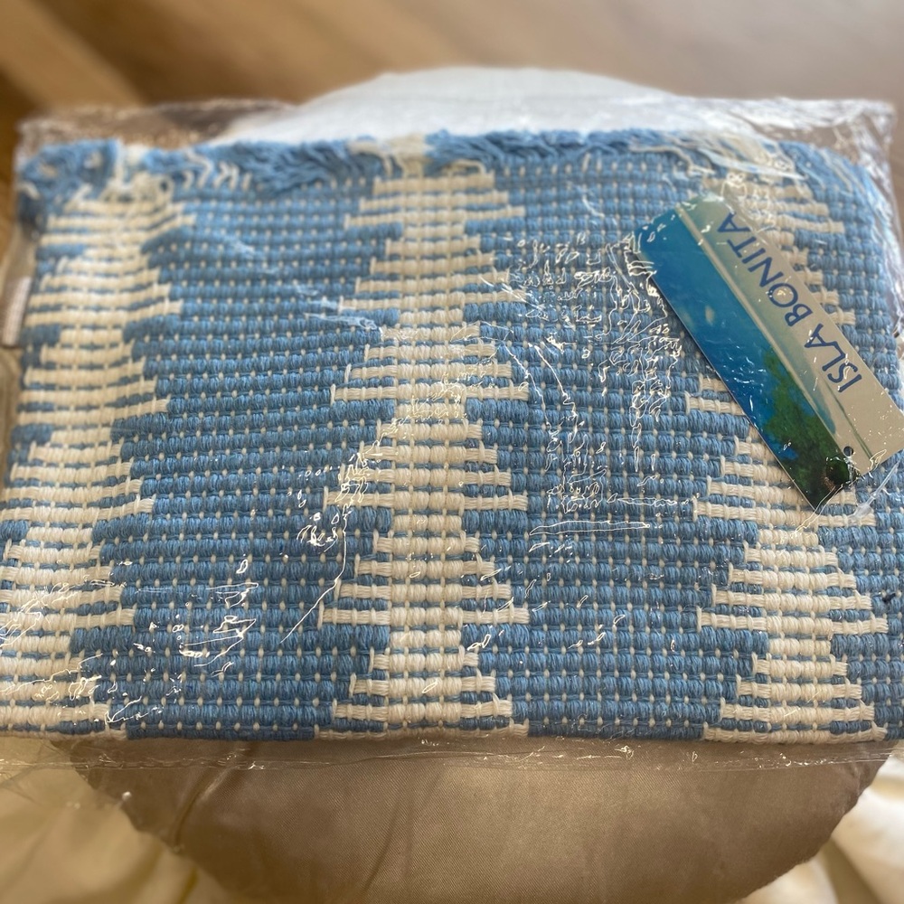 Isla Bonita Blue and White Woven handbags/ strap